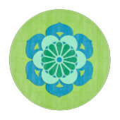 Lotus Flower Mandala, Lime Green en Light Blue Snijplank (Voorkant)