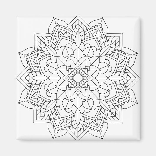 Lotus Flower Mandala Magneet (Voorkant)