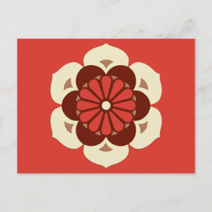 Lotus Flower Mandala, Mandarijns Oranje Briefkaart