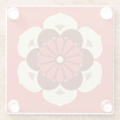 Lotus Flower Mandala, Mandarijns Oranje Glazen Onderzetter (Achterkant)