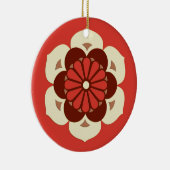 Lotus Flower Mandala, Mandarijns Oranje Keramisch Ornament (Rechts)