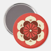 Lotus Flower Mandala, Mandarijns Oranje Magneet (Voorkant / Achterkant)
