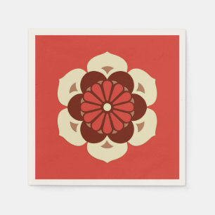 Lotus Flower Mandala, Mandarijns Oranje Servet