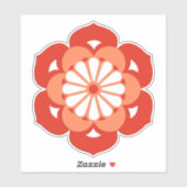 Lotus Flower Mandala, Pastel and Mandarin Oranje Sticker (Vel)