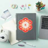 Lotus Flower Mandala, Pastel and Mandarin Oranje Sticker (iPad Cover)