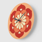 Lotus Flower Mandala, Pastel Oranje and Mandarin Grote Klok (Hoek)
