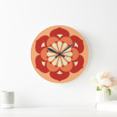 Lotus Flower Mandala, Pastel Oranje and Mandarin Grote Klok (Huis)