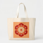 Lotus Flower Mandala, Pastel Oranje and Mandarin Grote Tote Bag (Voorkant)
