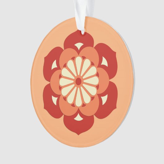 Lotus Flower Mandala, Pastel Oranje and Mandarin Ornament (voorkant)