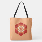Lotus Flower Mandala, Pastel Oranje and Mandarin Tote Bag (Achterkant)