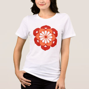 Lotus Flower Mandala, Pastel Oranje and Mandarin Tri-Blend Shirt