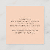 Lotus Flower Massage Therapist Peach Vierkante Visitekaartje (Achterkant)