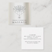Lotus Flower Massage Therapist Pearlescent Vierkante Visitekaartje (Voorkant / Achterkant)