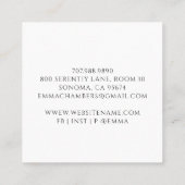 Lotus Flower Massage Therapist Pearlescent Vierkante Visitekaartje (Achterkant)