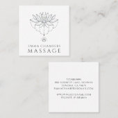 Lotus Flower Massage Therapist Vierkante Visitekaartje (Voorkant / Achterkant)