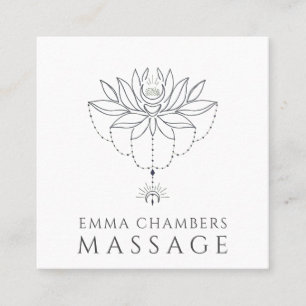 Lotus Flower Massage Therapist Vierkante Visitekaartje