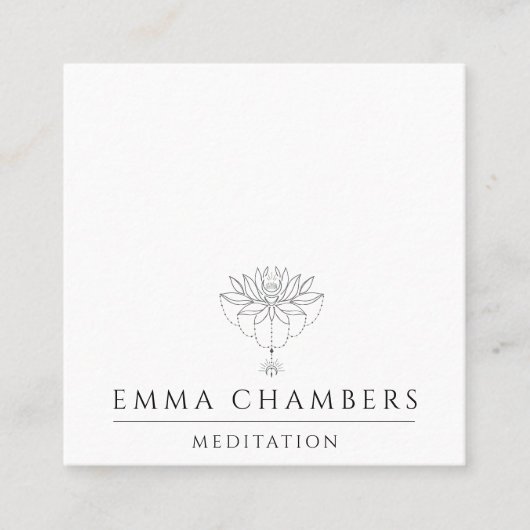 Lotus Flower Meditation Teacher Vierkante Visitekaartje (Voorkant)
