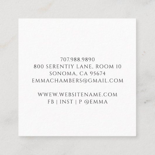 Lotus Flower Meditation Teacher Vierkante Visitekaartje (Achterkant)