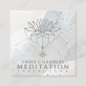 Lotus Flower Meditation Teacher Vierkante Visitekaartje (Voorkant)