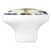 Lotus Flower Mediterranean Blue Cream Keramische Knop (Zijkant)