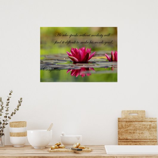 Lotus Flower met Confucius Poster (Keuken)
