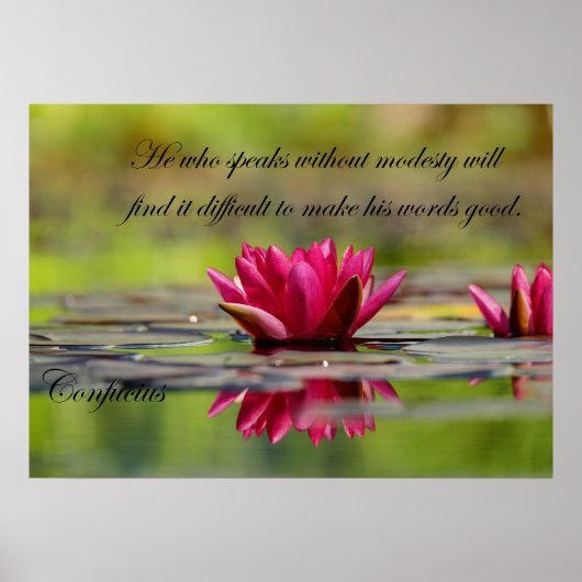 Lotus Flower met Confucius Poster (Voorkant)