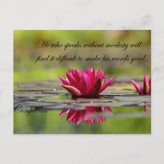 Lotus Flower met Confucius Quotes Briefkaart (Voorkant)