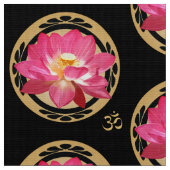 Lotus Flower met Om Fabric Stof (Close Up)