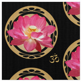 Lotus Flower met Om Fabric Stof