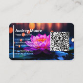 Lotus Flower Modern Elegant Yoga Docent Sjablonen Visitekaartje (Voorkant)