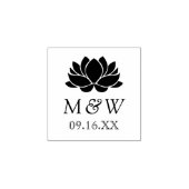 Lotus Flower Monogram Wedding Rubberstempel (Afrduk)
