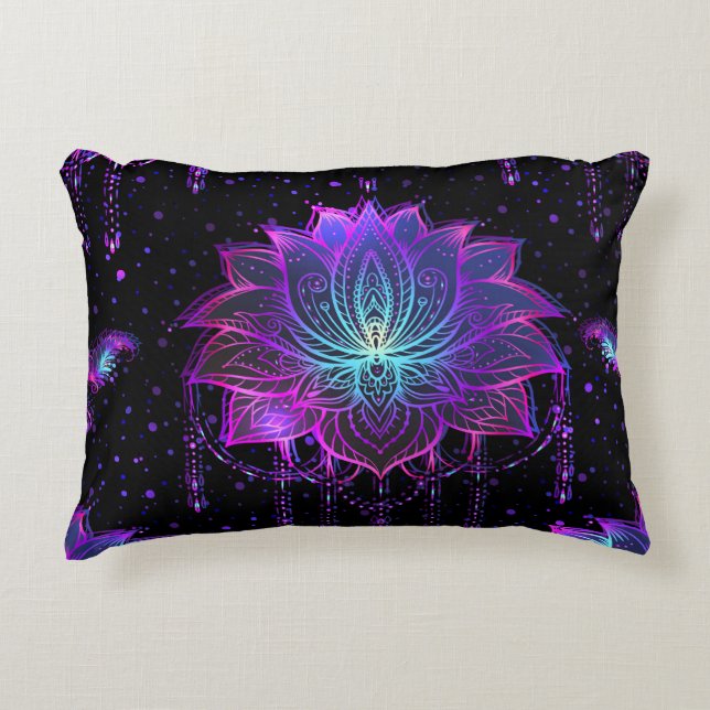  Lotus Flower naadloos symbool Accent Kussen (Voorkant)