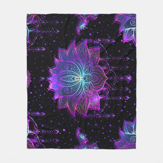 Lotus Flower naadloos symbool Fleece Deken (Voorkant)