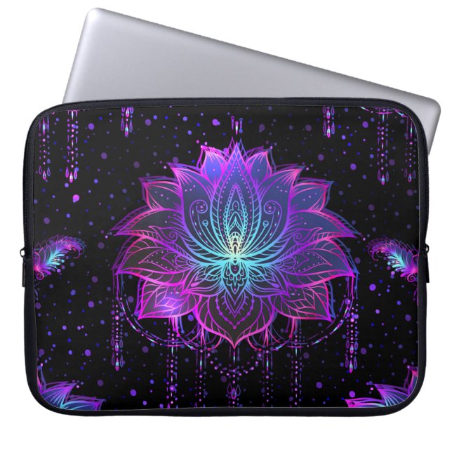  Lotus Flower naadloos symbool Laptop Sleeve (Voorkant)