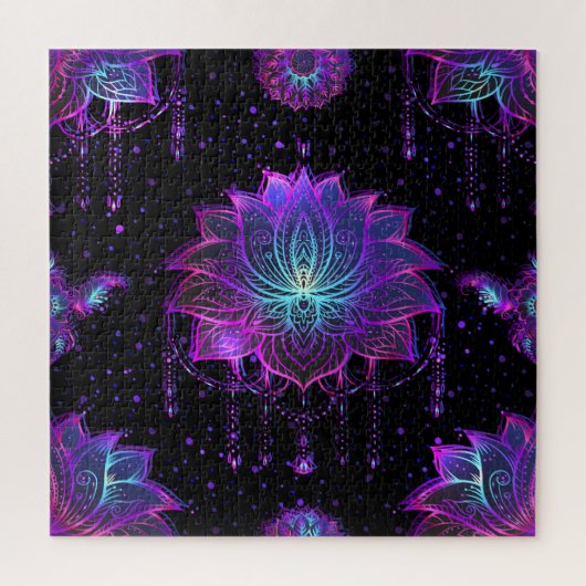Lotus Flower naadloos symbool Legpuzzel (Verticaal)