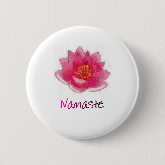 Lotus Flower "Namaste" Yoga Gifts Ronde Button 5,7 Cm (Voorkant)