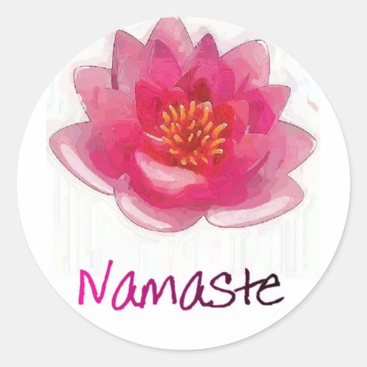 Lotus Flower "Namaste" Yoga Gifts Ronde Sticker (Voorkant)