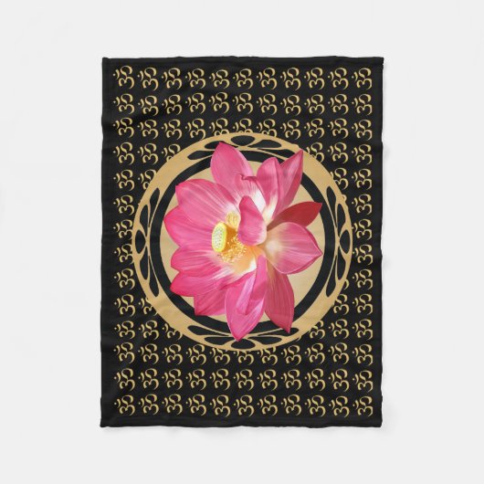 Lotus Flower Om Fleece Blanket 30"x40" (Voorkant)
