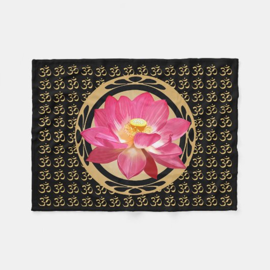 Lotus Flower Om Fleece Blanket 30"x40" Deken (Voorkant (Horizontaal))