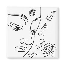 Lotus flower Om Mani Padme Hum Black