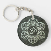 Lotus Flower Om met effect van gesmeed staal Sleutelhanger (Voorkant)