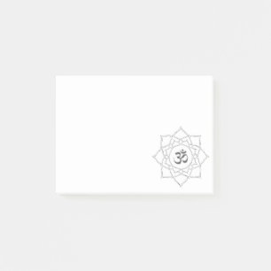 Lotus Flower Om Symbol Tekening Post-it Notes