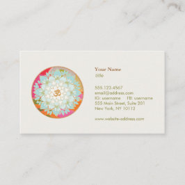 Lotus Flower OM Symbool Yoga Meditation Teacher Visitekaartje