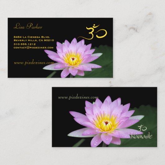Lotus flower, Om yoga, genezers Visitekaartje (Voorkant / Achterkant)
