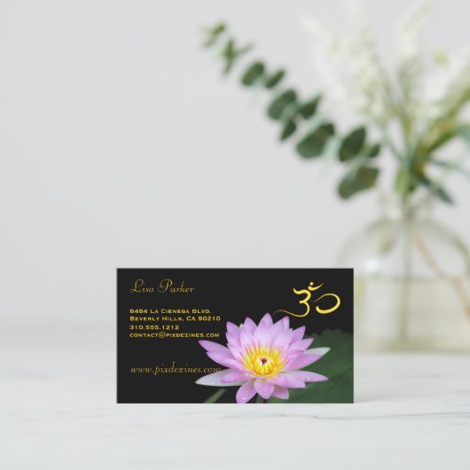 Lotus flower, Om yoga, genezers Visitekaartje (Staand voorkant)