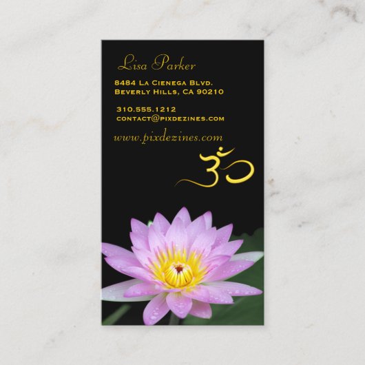 Lotus flower, Om yoga, genezers Visitekaartje (Voorkant)