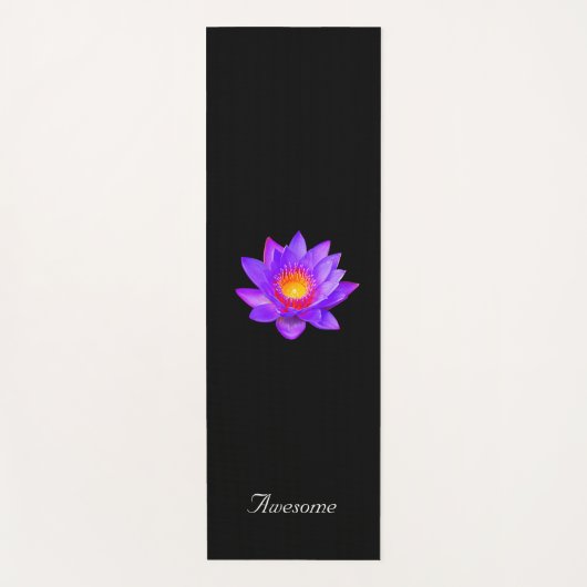 Lotus Flower on Black Yogamat (Voorkant)
