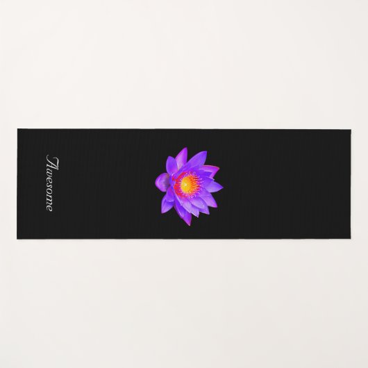 Lotus Flower on Black Yogamat (Voorkant (horizontaal))