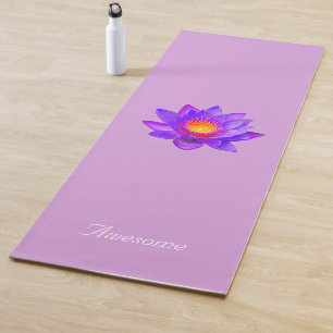Lotus Flower on Violet Yoga Mat