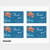 Lotus Flower Oranje & Blue Wedding Bedankt Rechthoekige Sticker (Vel)